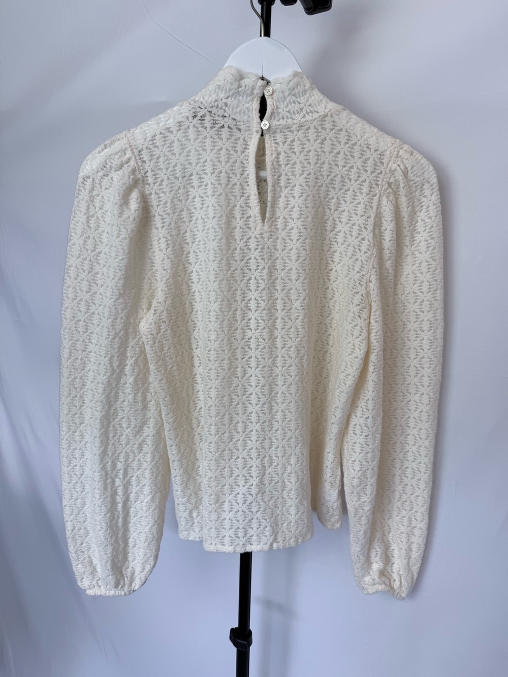 LOFT Women's Cream Lace High-Neck Blouse - XS - Picture 2 of 4